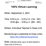 100% Virtual Learning 09/03/21