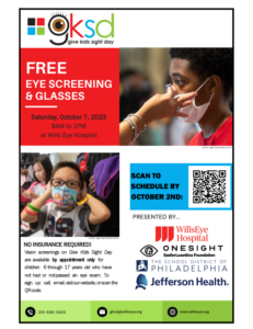 eye screening and glasses flyer